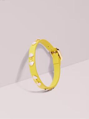 kate spade heritage spade enamel stud leather bracelet (lilac multi)
